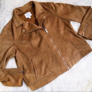 Old Navy caramel faux suede Moto jacket